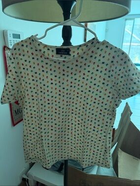 Thompson Cream Short Sleeve Tee with Multicolor Mini Print